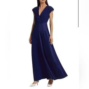 St. John Satin Crepe Floor-Length Gown New With Tags Dark‎ Cobalt Wedding Mother